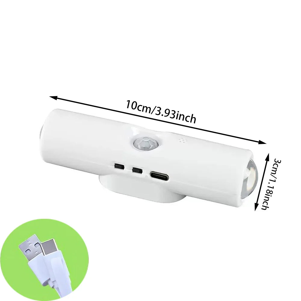 LED Night Light, USB Rechargeable Motion Sensor, 3 Colors RGB Lighting for Wardrobe, Kitchen, Under Cabinet, Christmas