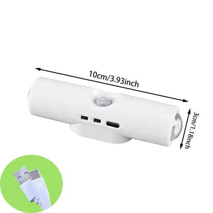LED Night Light, USB Rechargeable Motion Sensor, 3 Colors RGB Lighting for Wardrobe, Kitchen, Under Cabinet, Christmas