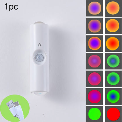 LED Night Light, USB Rechargeable Motion Sensor, 3 Colors RGB Lighting for Wardrobe, Kitchen, Under Cabinet, Christmas