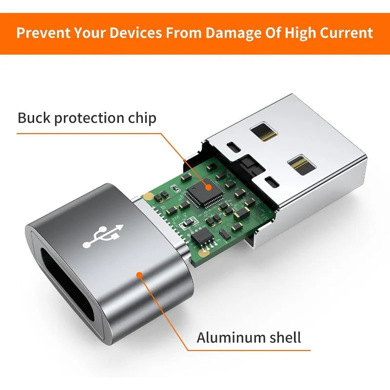 USB C Female to USB Male Adapter, Type C to USB A Charger Cable Converter