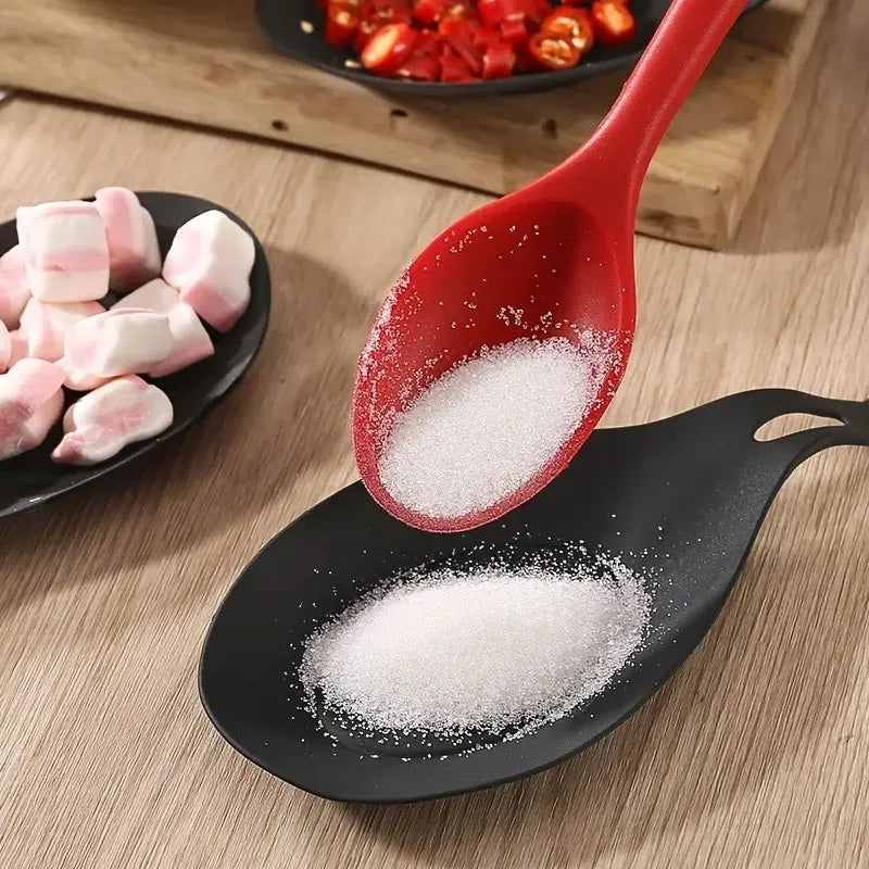 Heat Resistant Silicone Spoon Rest, Spatula Holder for Kitchen, Utensil Tray Mat