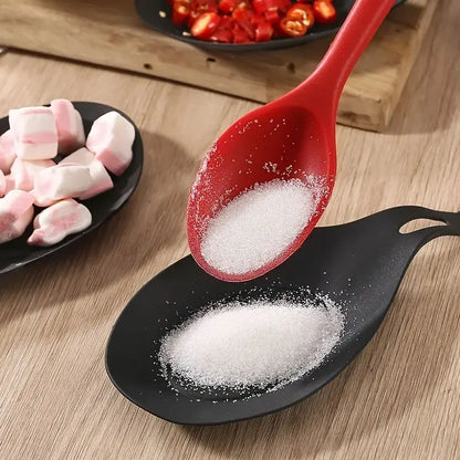 Heat Resistant Silicone Spoon Rest, Spatula Holder for Kitchen, Utensil Tray Mat