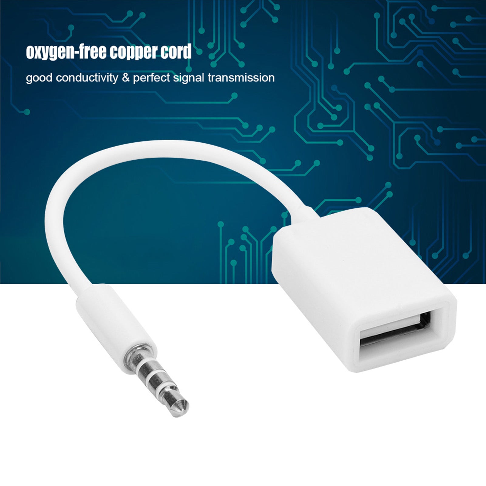 Male Jack Plug To USB Female AUX Audio Cable Converter Adaptor Cord USB To Audio Adaptor 3