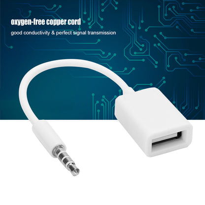 Male Jack Plug To USB Female AUX Audio Cable Converter Adaptor Cord USB To Audio Adaptor 3