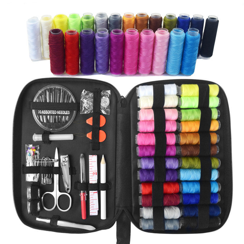 Sewing Kit with Threads, Needles Storage Bag, Scissors, DIY Embroidery Sewing Box Set