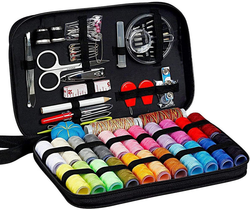 Sewing Kit with Threads, Needles Storage Bag, Scissors, DIY Embroidery Sewing Box Set