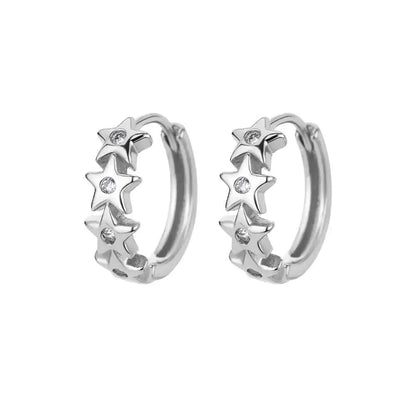 Stainless Steel Star Hoop Earrings 9