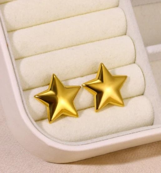 Stainless Steel Star Hoop Earrings 10