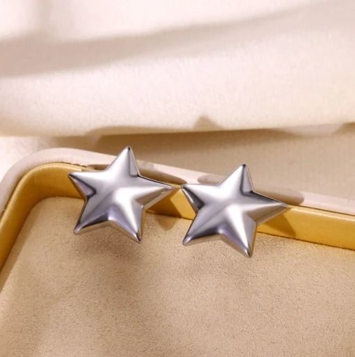 Stainless Steel Star Hoop Earrings 11