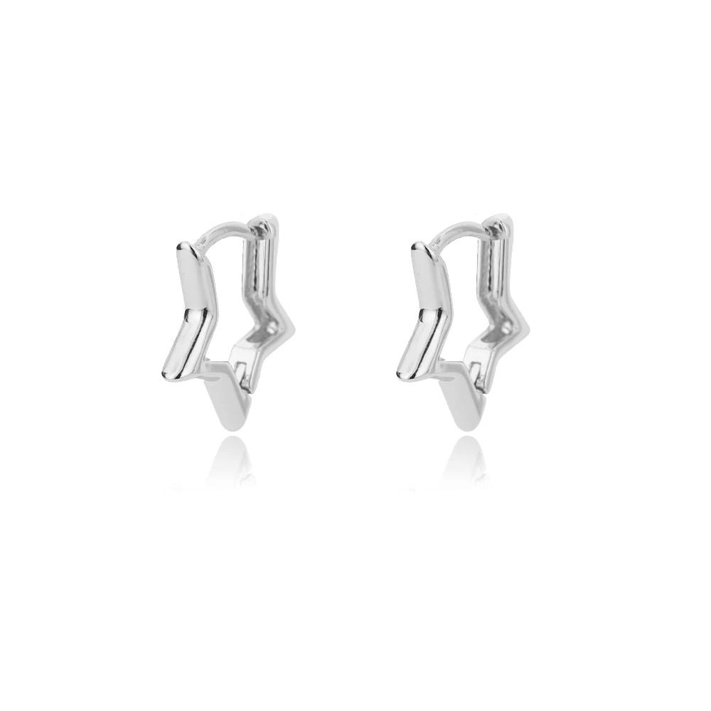 Stainless Steel Star Hoop Earrings 5
