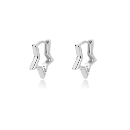 Stainless Steel Star Hoop Earrings 5