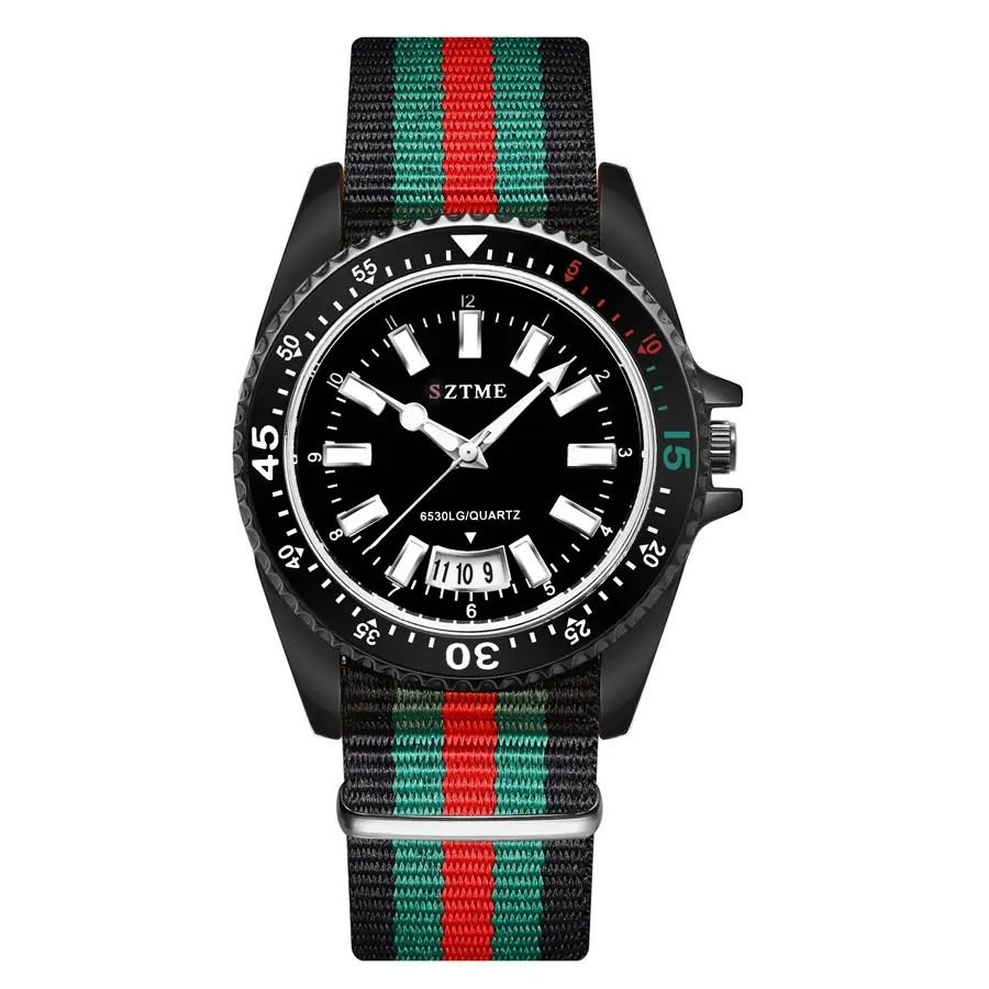 Nylon Strap Calendar Quartz Watch 10