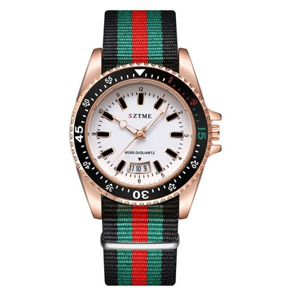 Nylon Strap Calendar Quartz Watch 11