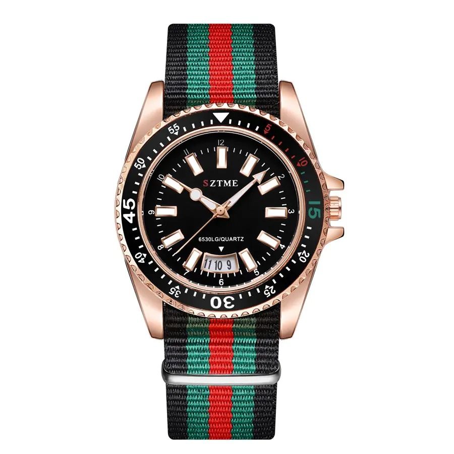 Nylon Strap Calendar Quartz Watch 8