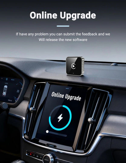 Super Mini CarPlay AI Box Wired To Wireless Adapter With Android Auto And Fast 5GHz WiFi 6