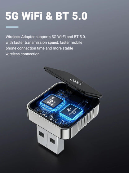 Super Mini CarPlay AI Box Wired To Wireless Adapter With Android Auto And Fast 5GHz WiFi 4