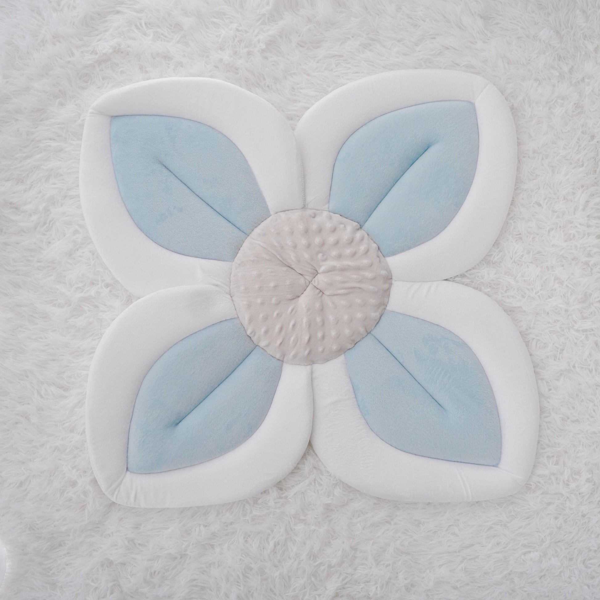 Color blocking Baby Bath Lotus Safety Cushion, Reclining and Foldable Newborn Creative Flower Bath Mat, Baby Bath Mat