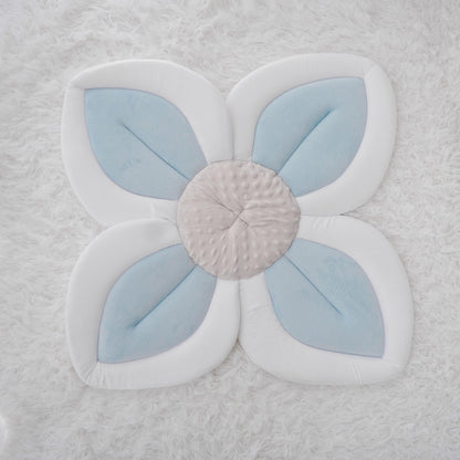 Color blocking Baby Bath Lotus Safety Cushion, Reclining and Foldable Newborn Creative Flower Bath Mat, Baby Bath Mat
