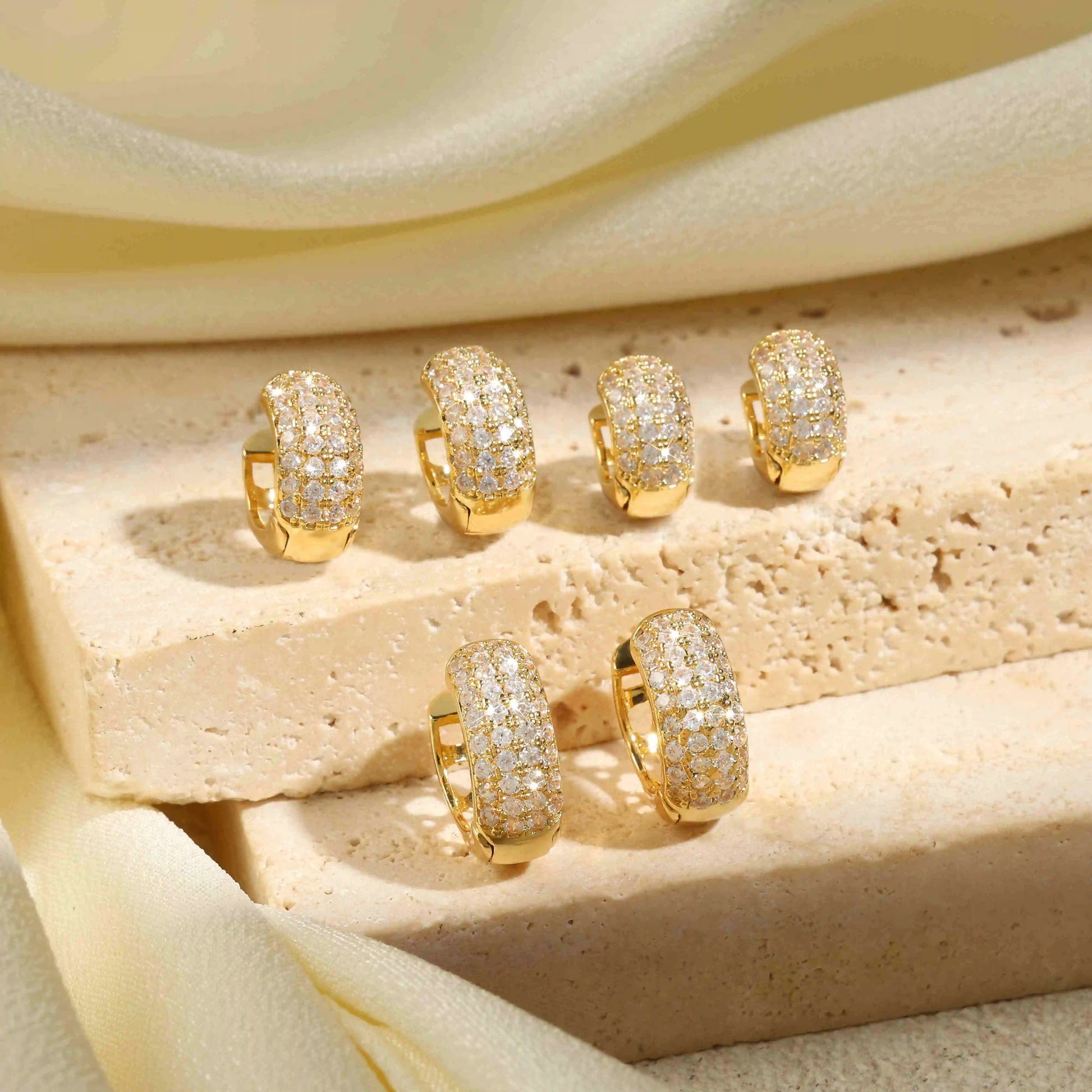 Triple Heart Cubic Zirconia Hoop Earrings 2