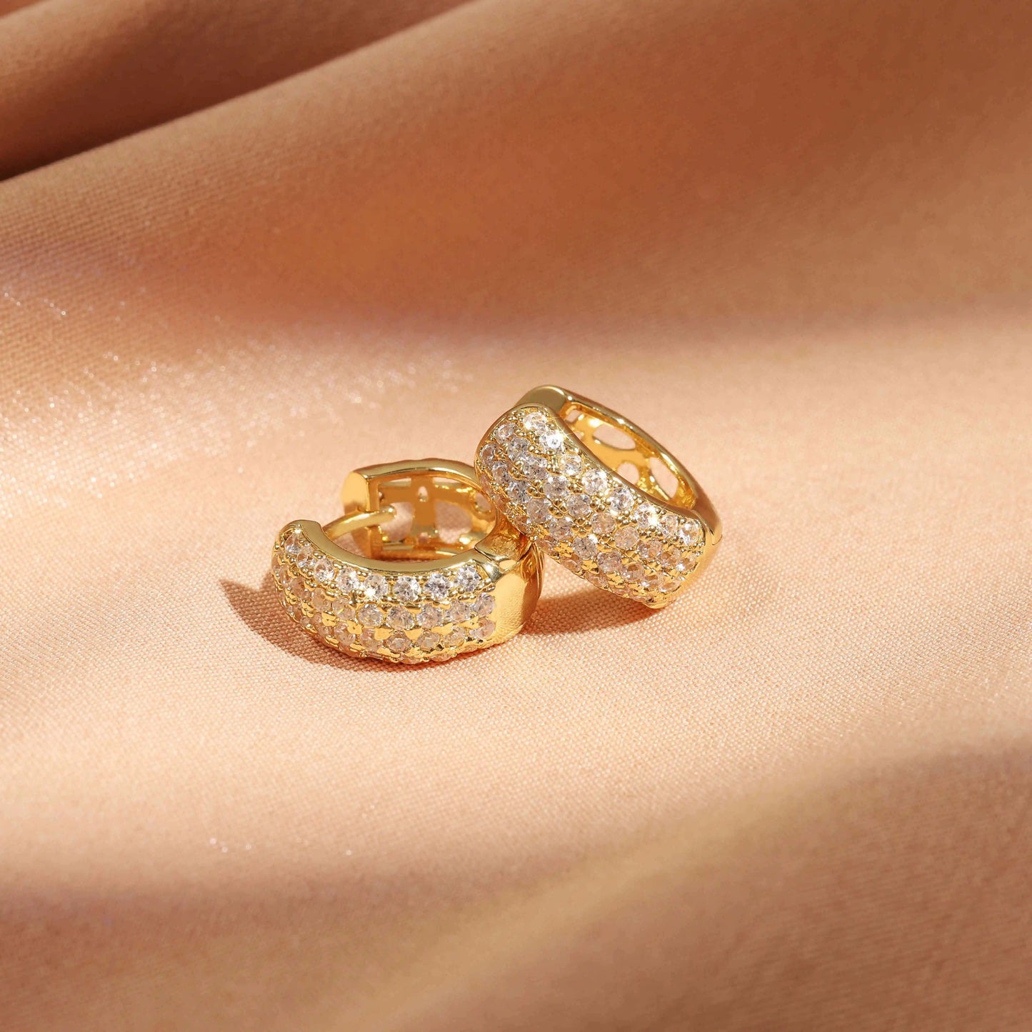 Triple Heart Cubic Zirconia Hoop Earrings 13
