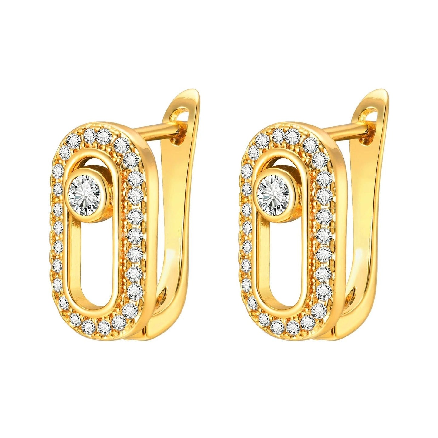 Triple Heart Cubic Zirconia Hoop Earrings 15