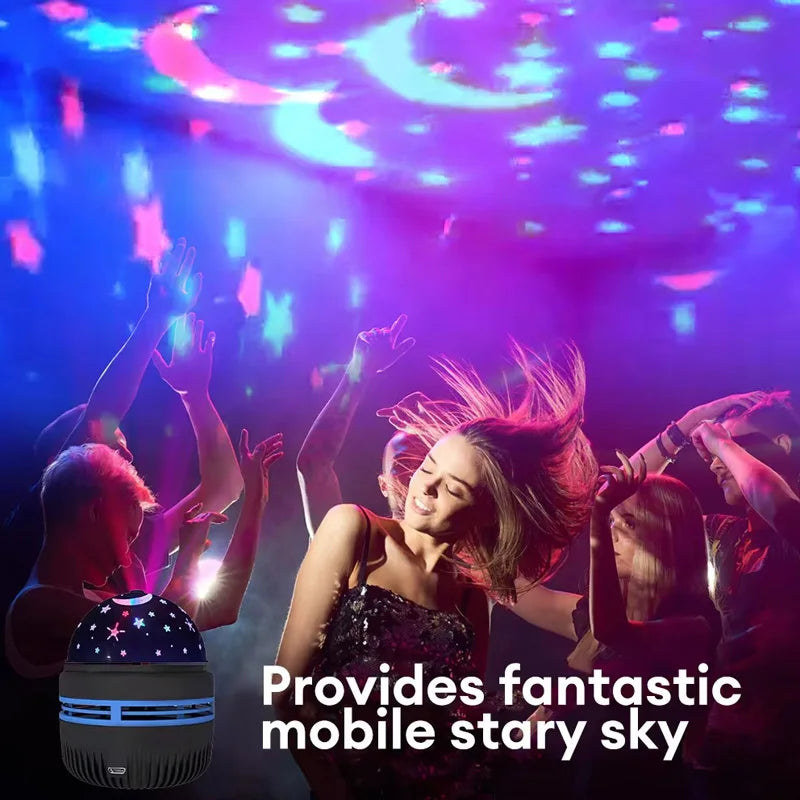 Home Room Atmosphere Decorations, LED Starry Sky Night Lights USB Projector Lamp, Magic Ball Moon Star Christmas Lights