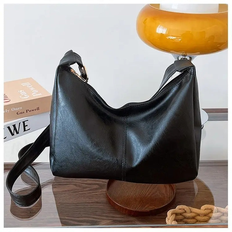 Maillard Vintage Casual Tote Bags, PU Leather Crossbody, Stylish Large Capacity Handbag for Women