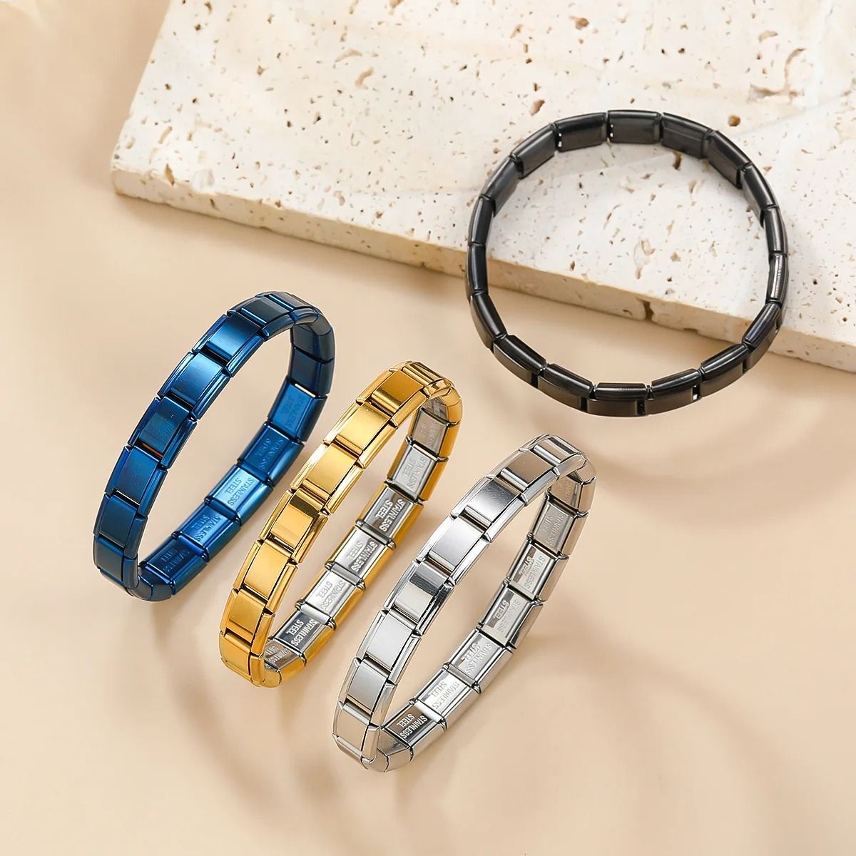 Square Stainless Steel Stretch Bracelet 2