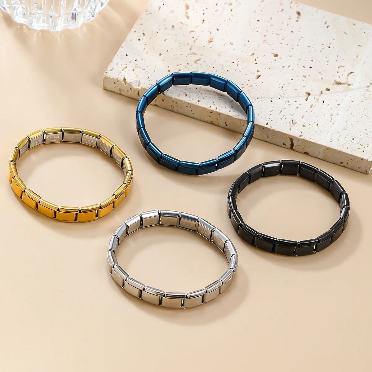 Square Stainless Steel Stretch Bracelet 3