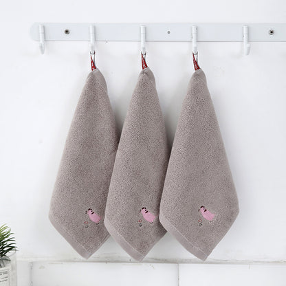 Cotton Small Square Towel Cartoon Embroidered Plain Hook Baby Kindergarten Towel 9
