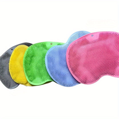 Silicone Bath Brush, Wall-Mounted Non-Slip Back and Foot Scrubber for Lazy People