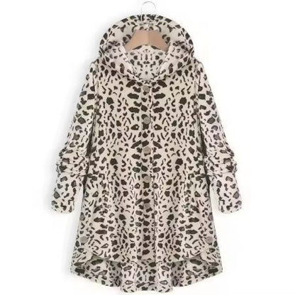 CosyHood Wool Blend Hooded Womens Coat Warm Autumn Winter Solid Colour Plush Jacket 6