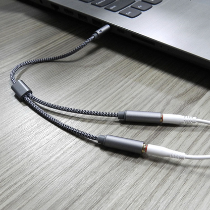 Headset Adaptor, Headphone Mic and Speaker Splitter Cable, Audio Male to Female for Earphone Extension Mobile Audio