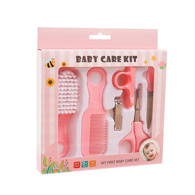 Baby Care Set Grooming Brush Set Nail Trimmer Scissors Clipper Hygiene Kit 6
