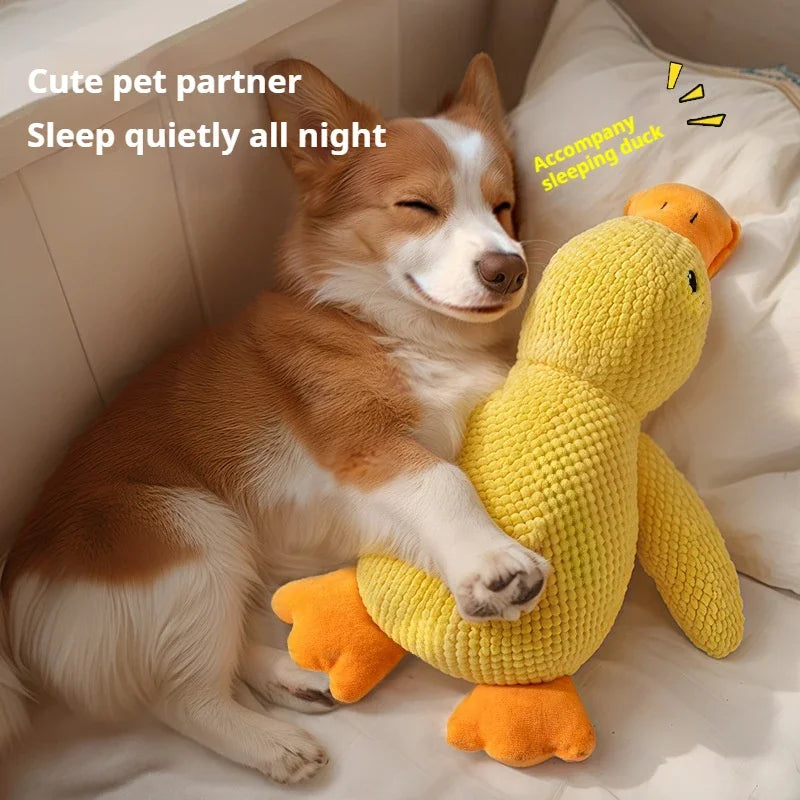 Sleeping Duck Dog Toy, Plush Companion for Teeth Grinding Relief, Boredom Cat Pet Toy