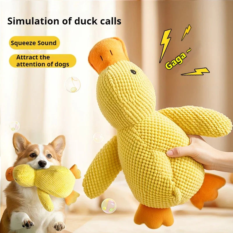 Sleeping Duck Dog Toy, Plush Companion for Teeth Grinding Relief, Boredom Cat Pet Toy