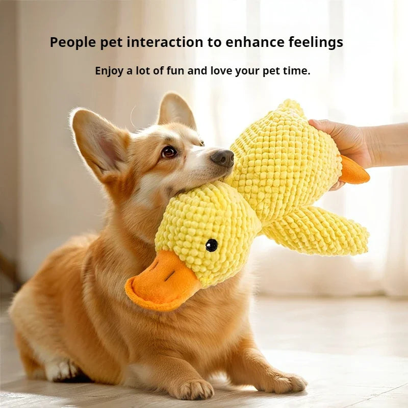 Sleeping Duck Dog Toy, Plush Companion for Teeth Grinding Relief, Boredom Cat Pet Toy