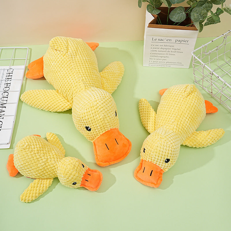 Sleeping Duck Dog Toy, Plush Companion for Teeth Grinding Relief, Boredom Cat Pet Toy