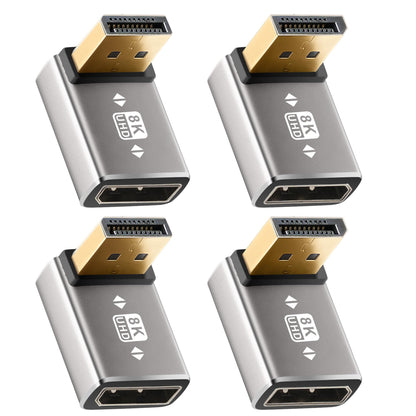 Gold Plated Vertical Bend Adaptor, Monitor DP Interface Extension, Computer Graphics Card Aluminium Alloy Shell