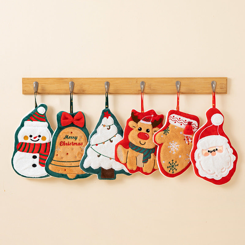 Adorable Holiday Gift for Toddlers, Cute Christmas Baby Towel, Festive Cartoon Design Kids Bath Towel, Home Bathroom Use