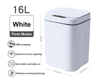 Electric Touchless Smart Bin, Automatic Sensor Trash Can, Waterproof Garbage Bucket with Lid for Home