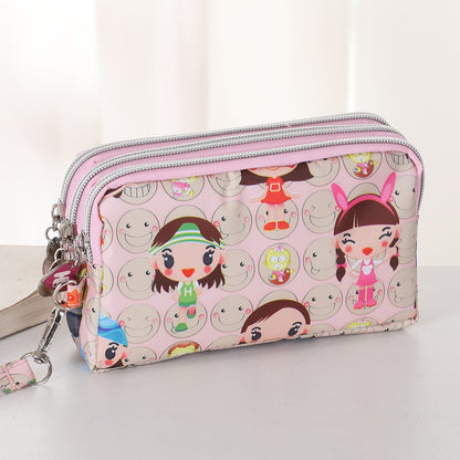 Fashion Hand Makeup WOMENS Bag Threelayer Zipper Mobile Phone Bag Waterproof Multilayer Pocket Bag 5