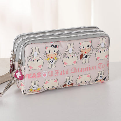 Fashion Hand Makeup WOMENS Bag Threelayer Zipper Mobile Phone Bag Waterproof Multilayer Pocket Bag 6