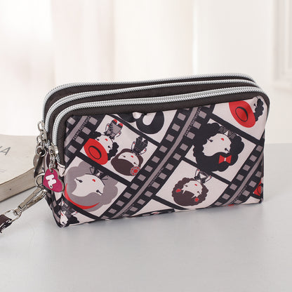 Fashion Hand Makeup WOMENS Bag Threelayer Zipper Mobile Phone Bag Waterproof Multilayer Pocket Bag 7