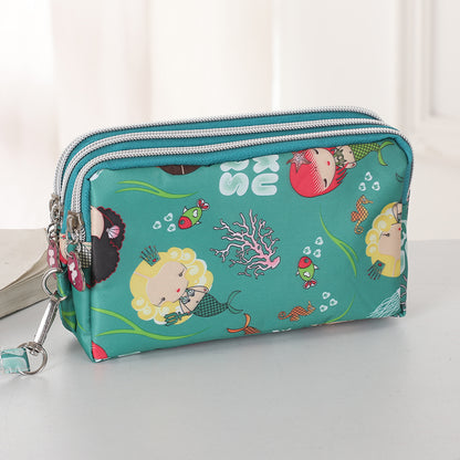Fashion Hand Makeup WOMENS Bag Threelayer Zipper Mobile Phone Bag Waterproof Multilayer Pocket Bag 8