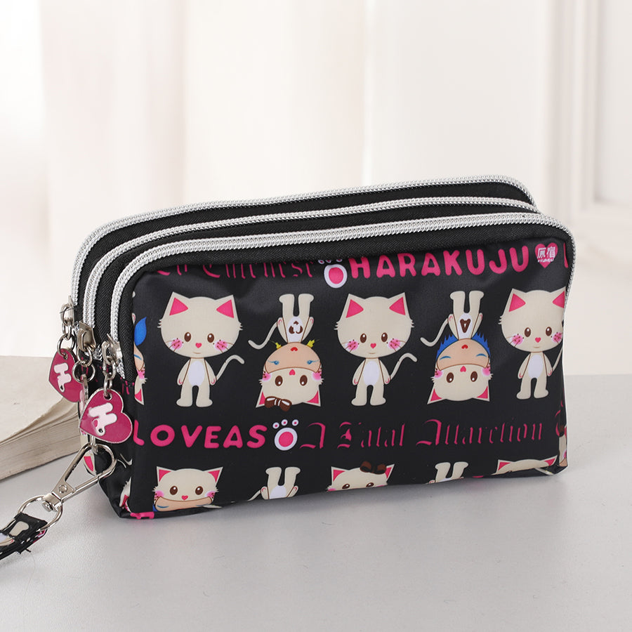 Fashion Hand Makeup WOMENS Bag Threelayer Zipper Mobile Phone Bag Waterproof Multilayer Pocket Bag 11