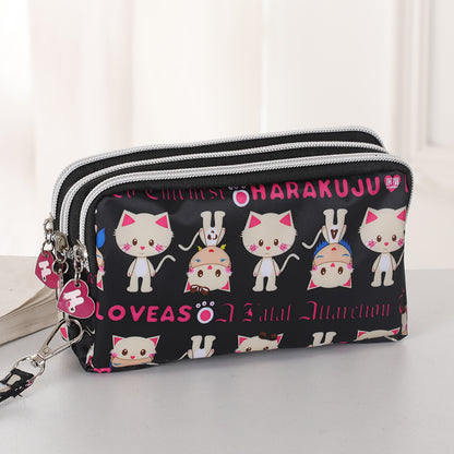 Fashion Hand Makeup WOMENS Bag Threelayer Zipper Mobile Phone Bag Waterproof Multilayer Pocket Bag 11