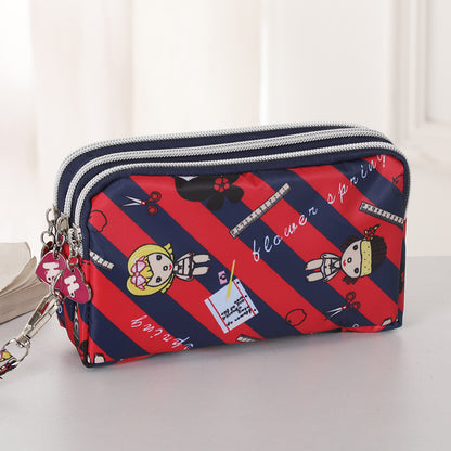 Fashion Hand Makeup WOMENS Bag Threelayer Zipper Mobile Phone Bag Waterproof Multilayer Pocket Bag 12