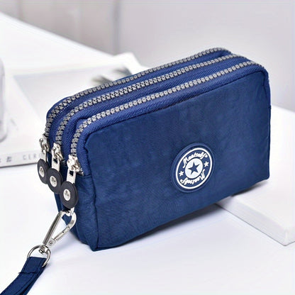 Fashion Hand Makeup WOMENS Bag Threelayer Zipper Mobile Phone Bag Waterproof Multilayer Pocket Bag 14