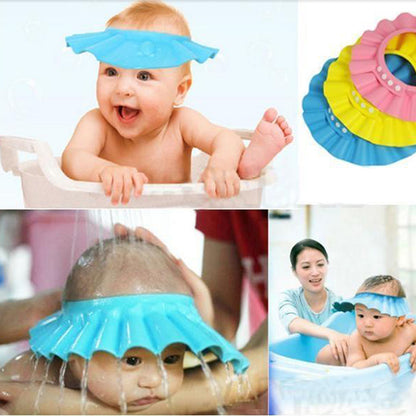 Adjustable Baby Shower Cap For Children, Protect Ears Eyes During Shower